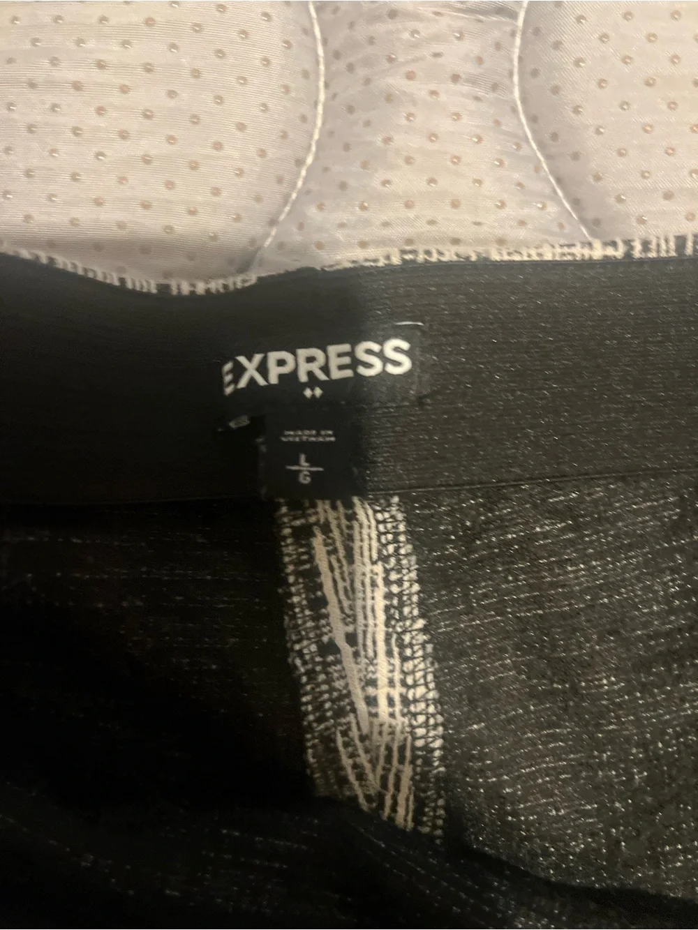 Express Black and White Textured Pencil Skirt